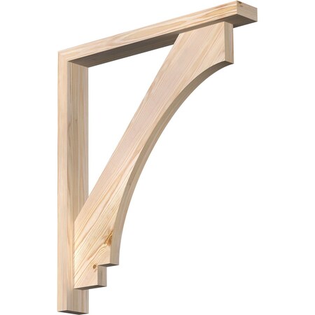 Ekena Millwork Imperial Block Smooth Bracket w/ Offset Brace, Douglas Fir, 3 1/2"W x 26"D x 30"H BKT0402X26X30IMP05SDF